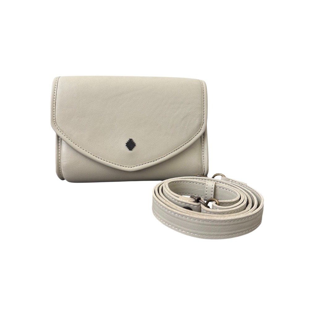 Nena & Co. Tesoro Cream Leather Envelope Crossbody Bag Boho - Picture 2 of 15